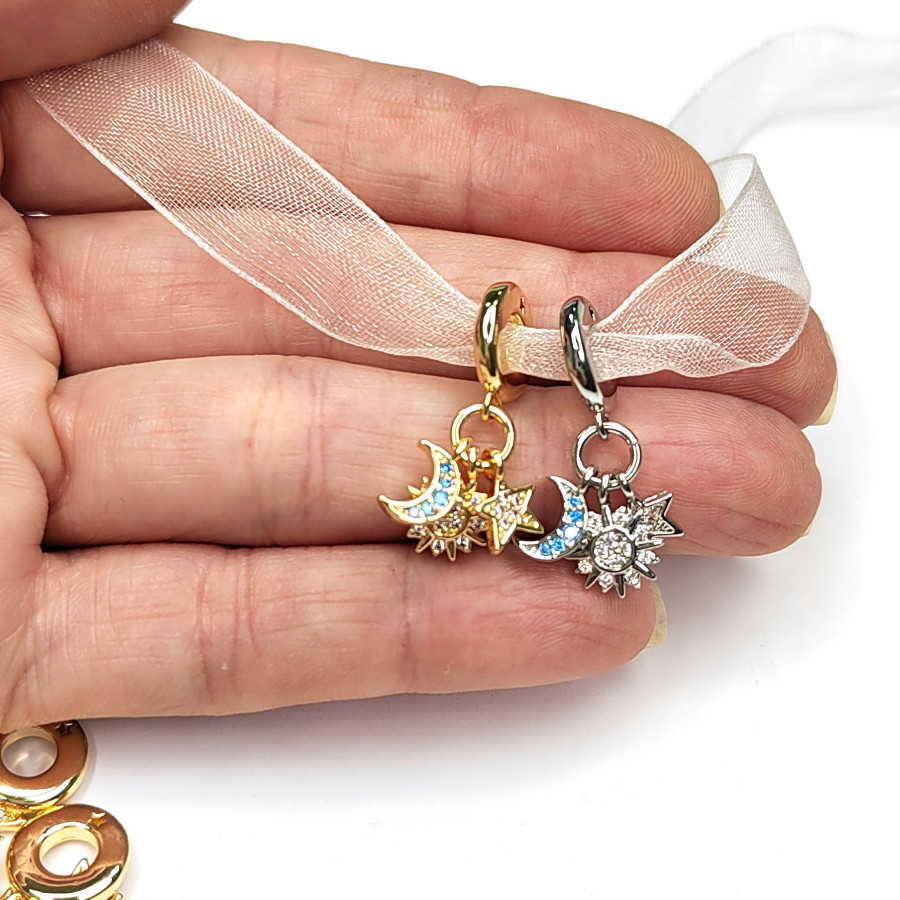 Подвеска из трёх предметов Луна - Солнце - Звезда 24 мм, штука