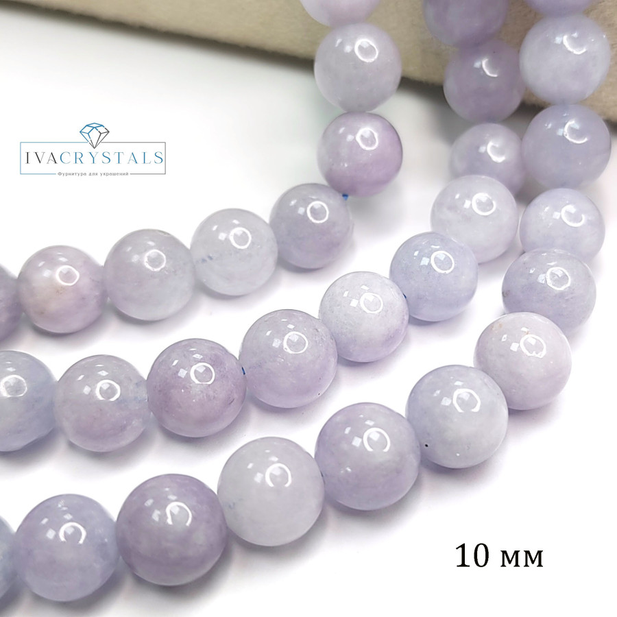 Кварц сиреневый 10 мм, нить 38-39 см