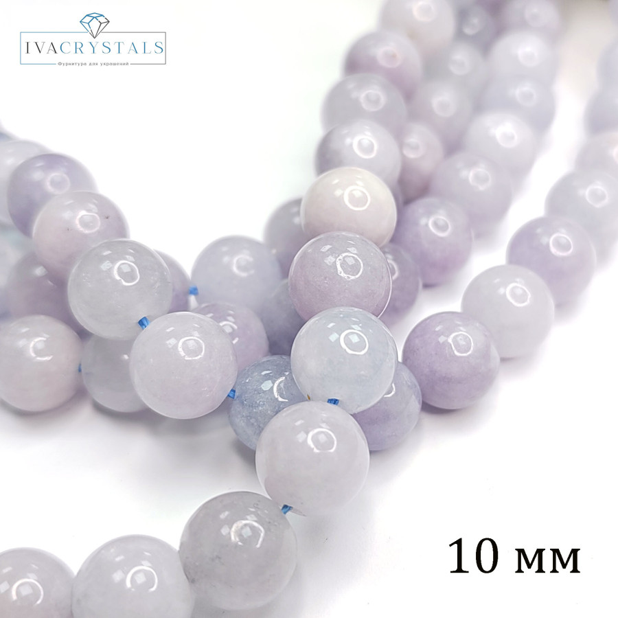 Кварц сиреневый 10 мм, нить 38-39 см