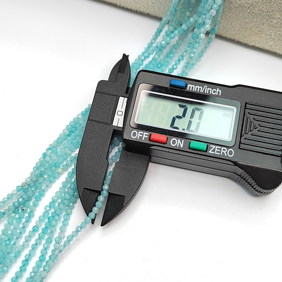 2 мм Амазонит граненый натуральный, НИТЬ 38,5 см