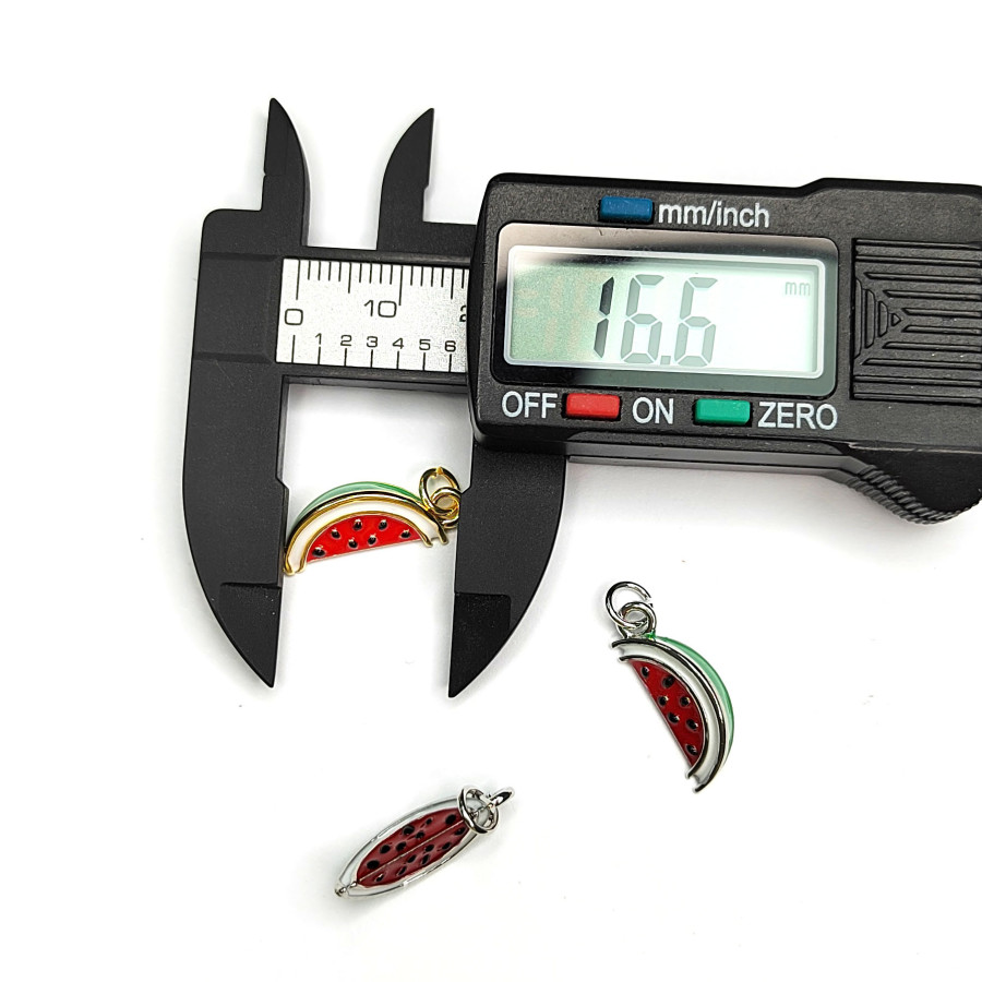 Подвеска Долька арбуза 16х6 мм с эмалью, штука