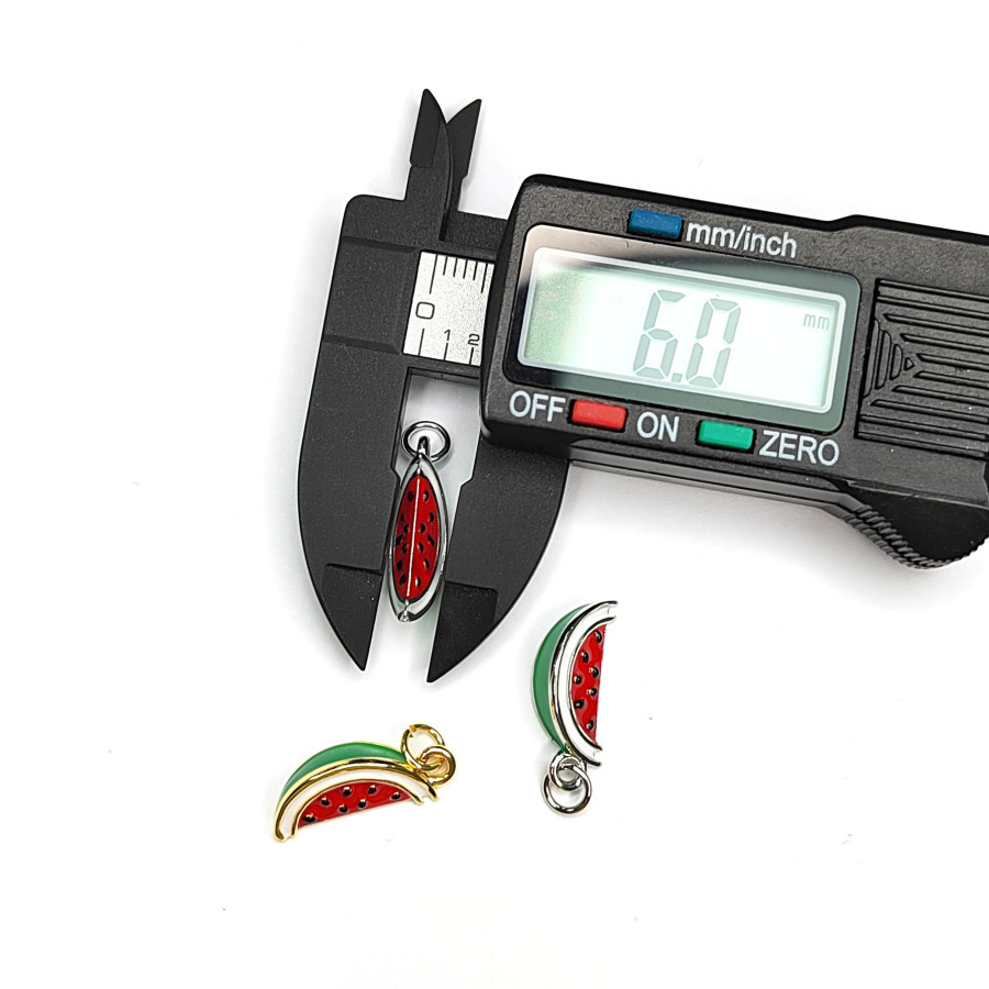 Подвеска Долька арбуза 16х6 мм с эмалью, штука