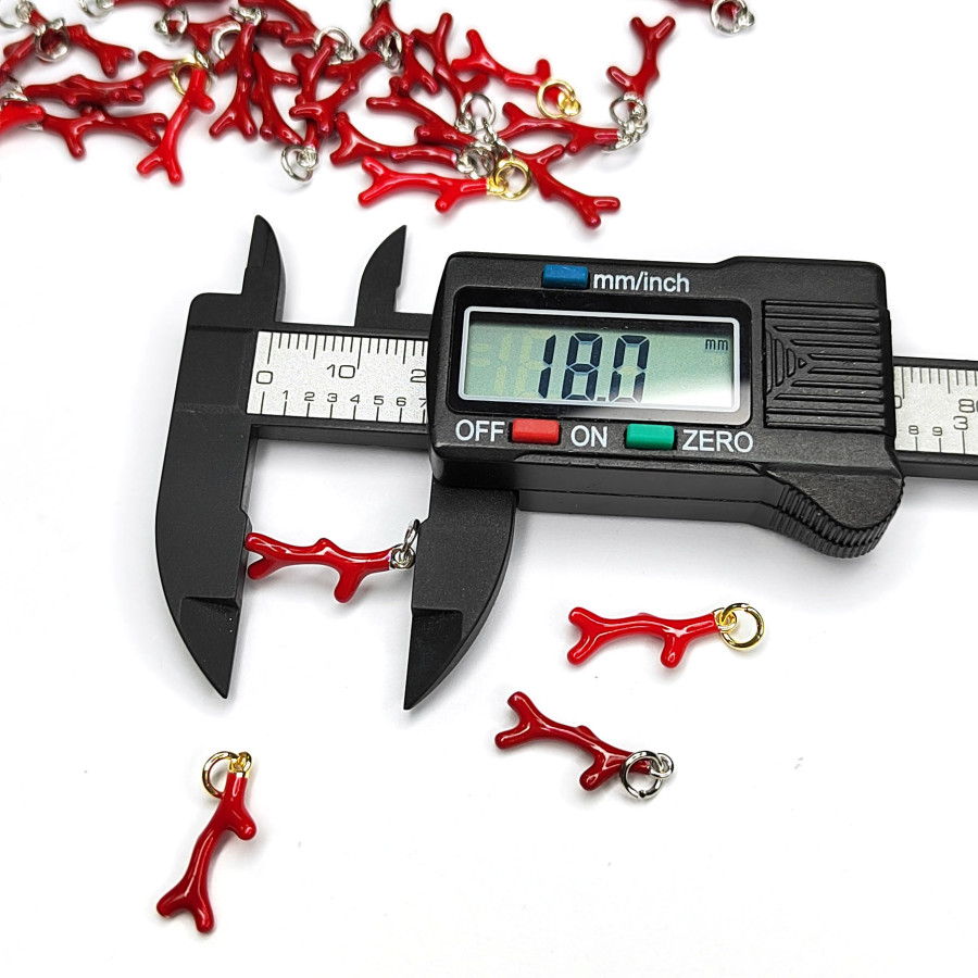 Подвеска красный Коралл 18х6 мм, штука