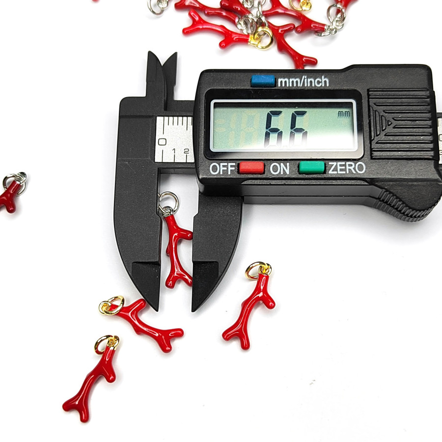 Подвеска красный Коралл 18х6 мм, штука