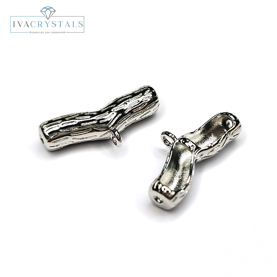 Бейл 25х6 мм текстурный, штука покрытие Родий