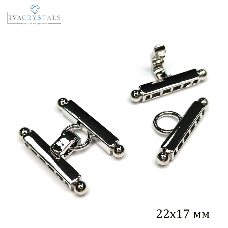 Замочек пятирядный 22х17 мм, карабин застёжка, штука