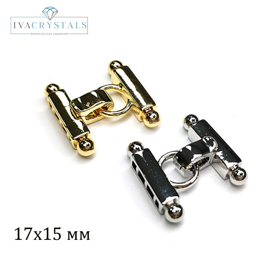 Замочек трёхрядный 17х15 мм, карабин застёжка, штука