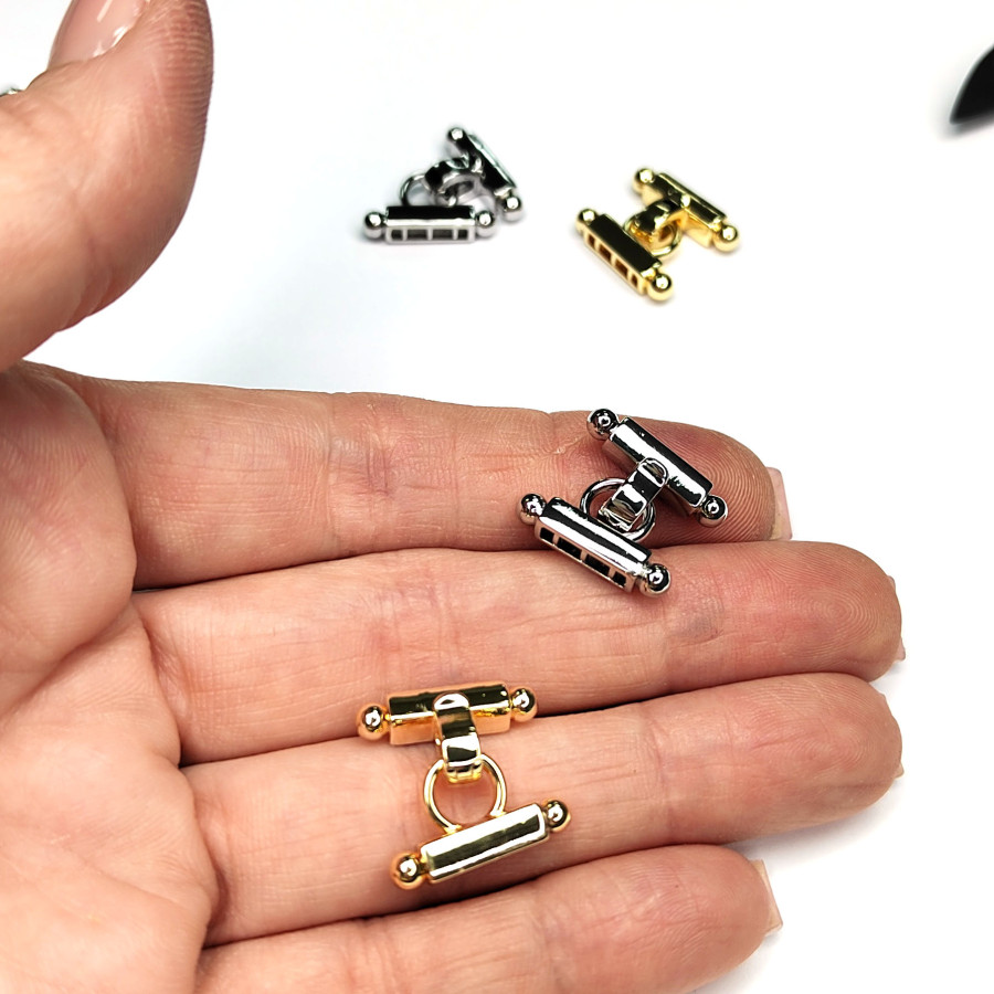 Замочек трёхрядный 17х15 мм, карабин застёжка, штука