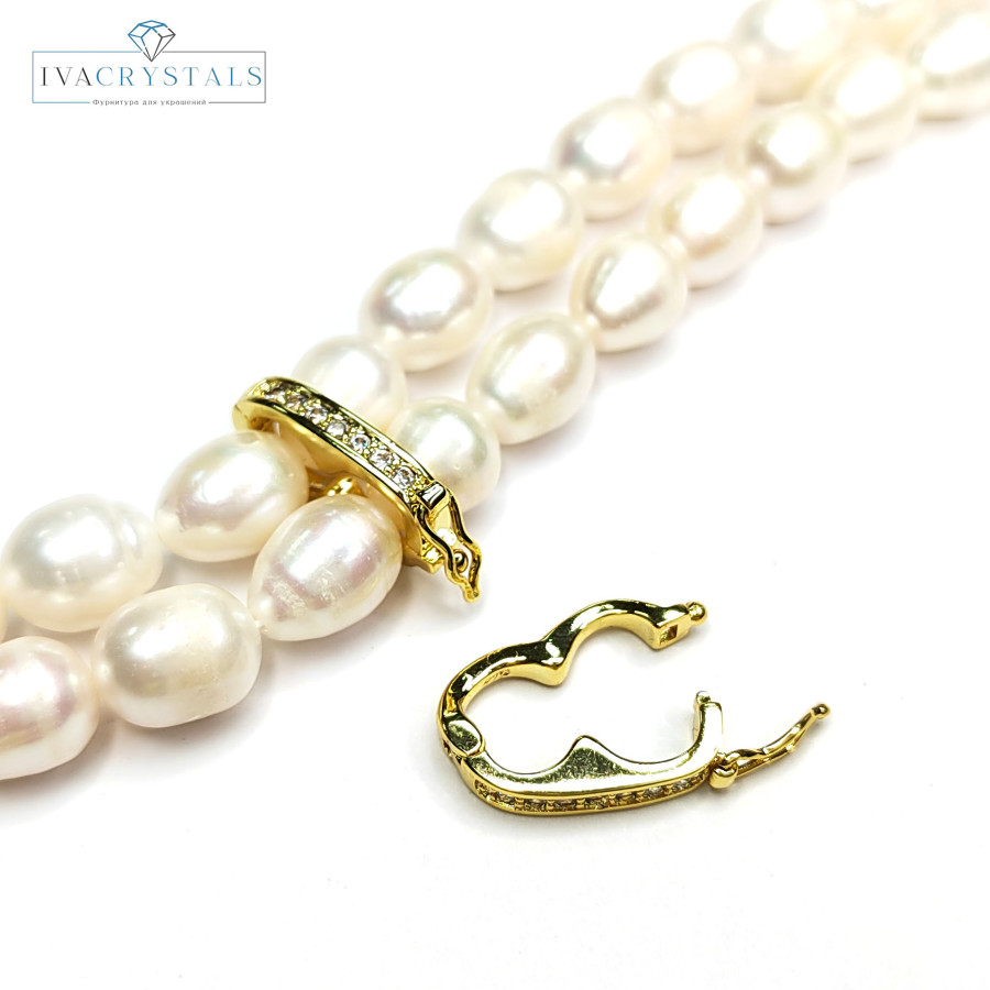 Бейл разъемный 20х10 мм с фианитами, штука покрытие Позолота