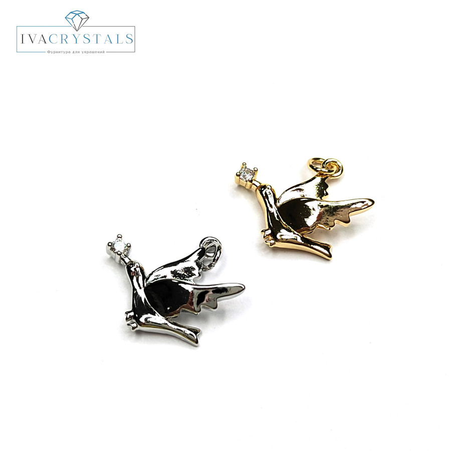 Подвеска Птичка Голубь 18х15 мм, штука