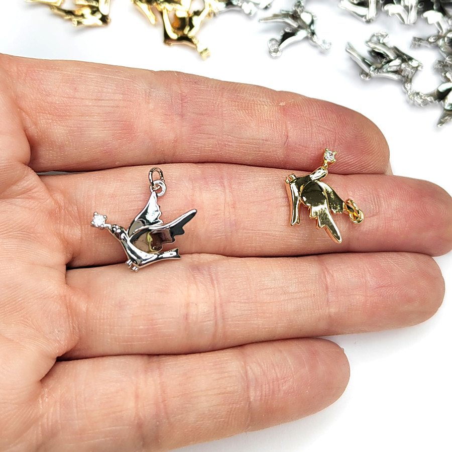 Подвеска Птичка Голубь 18х15 мм, штука