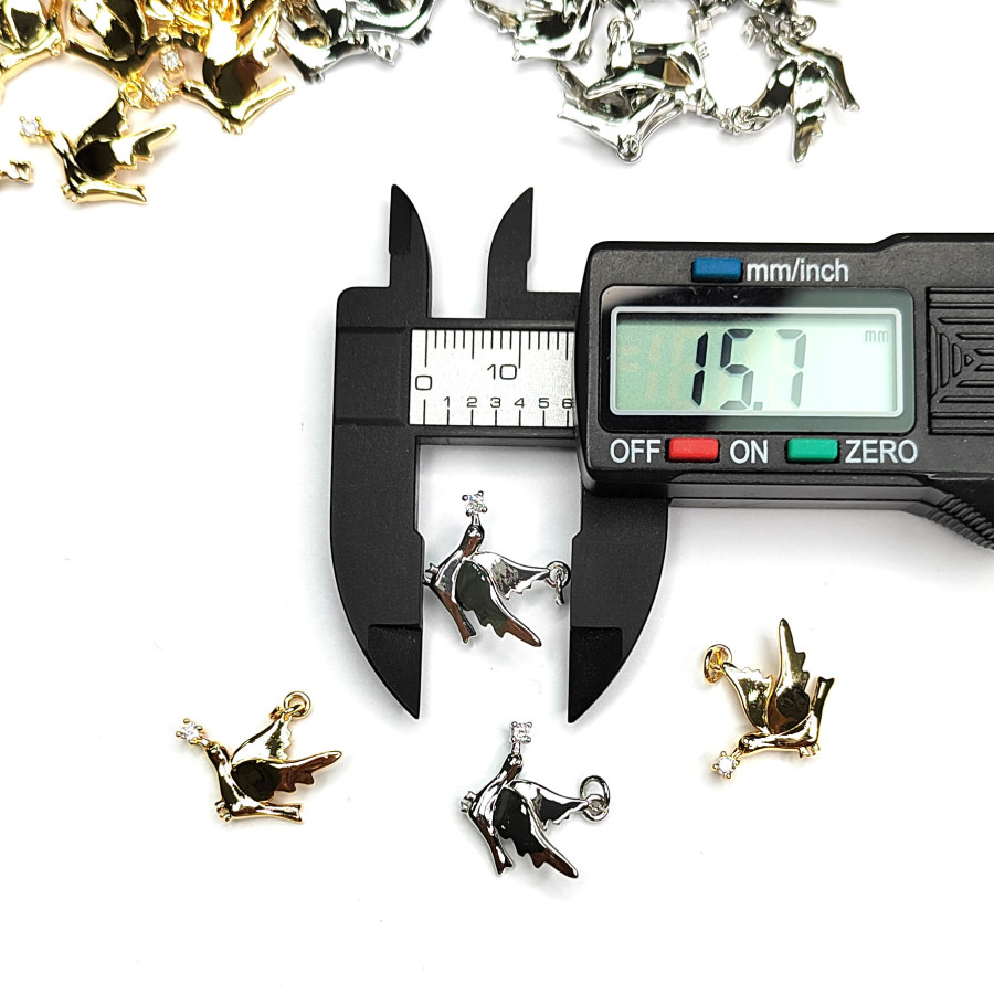 Подвеска Птичка Голубь 18х15 мм, штука