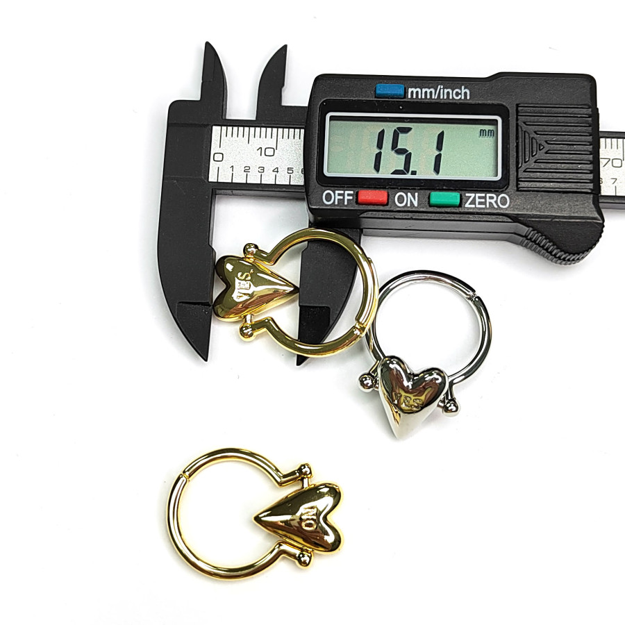 Кольцо безразмерное Yes - No, Сердечко 15 мм, штука