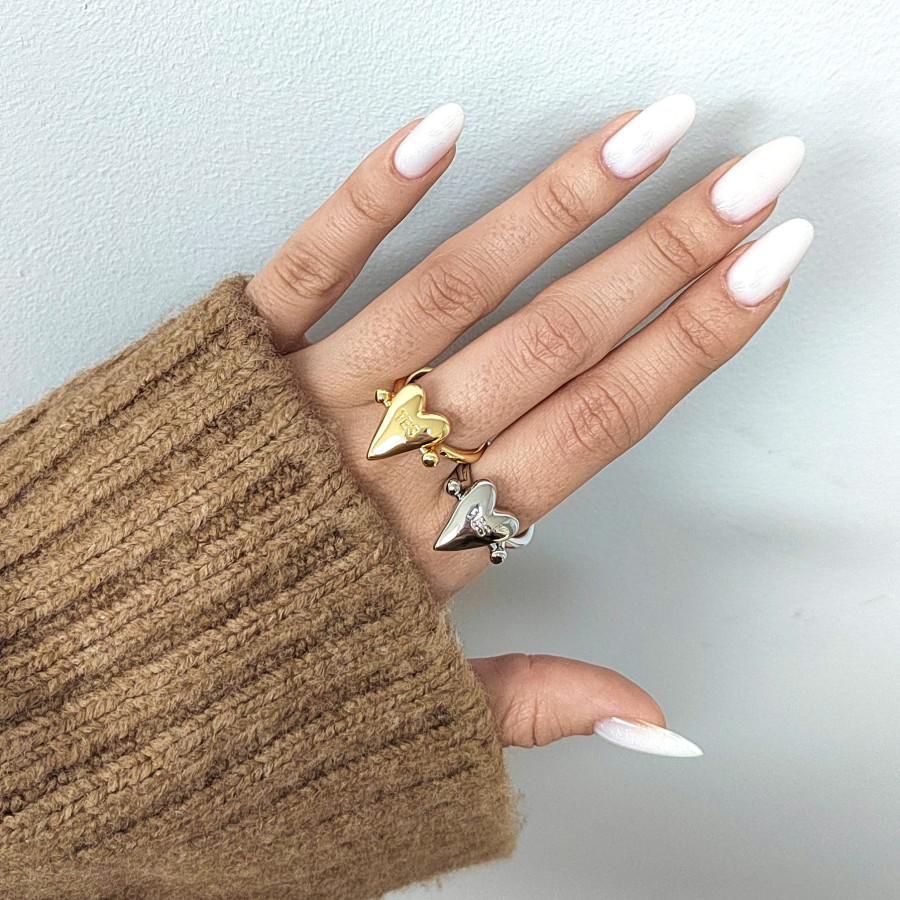 Кольцо безразмерное Yes - No, Сердечко 15 мм, штука