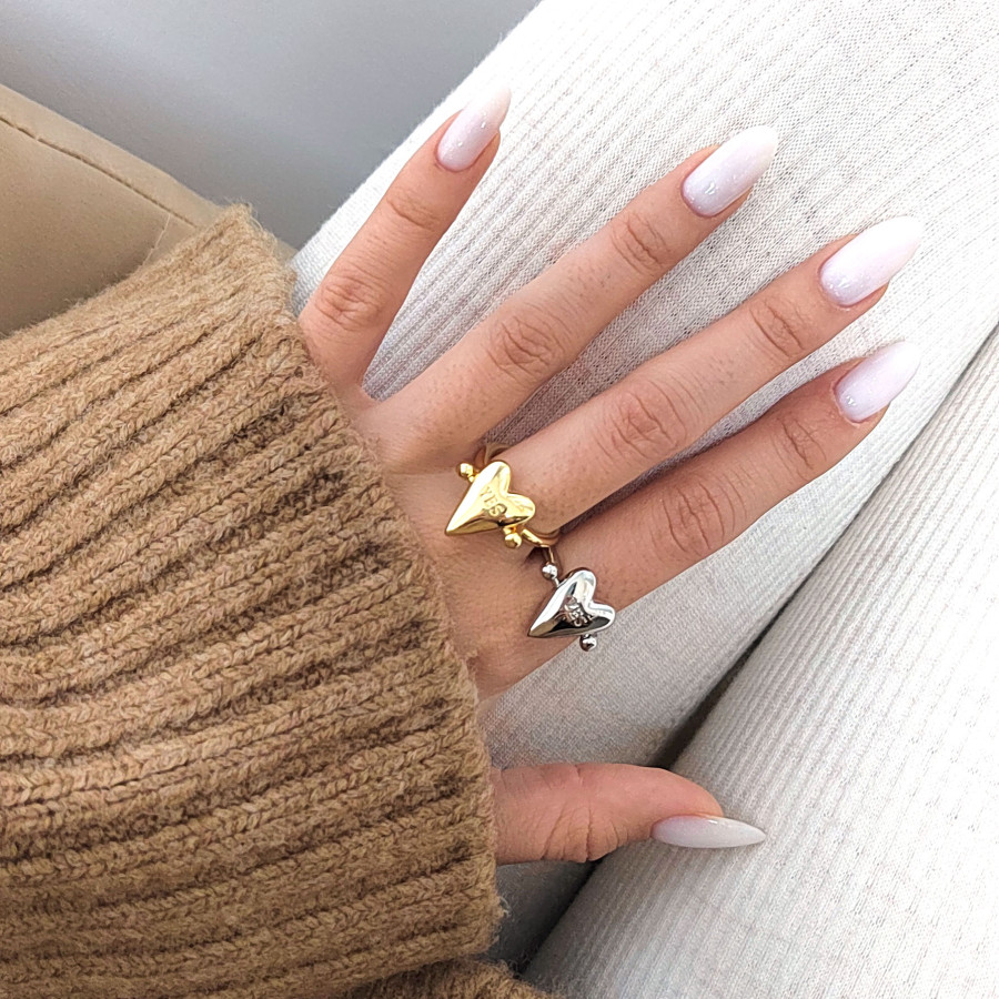 Кольцо безразмерное Yes - No, Сердечко 15 мм, штука