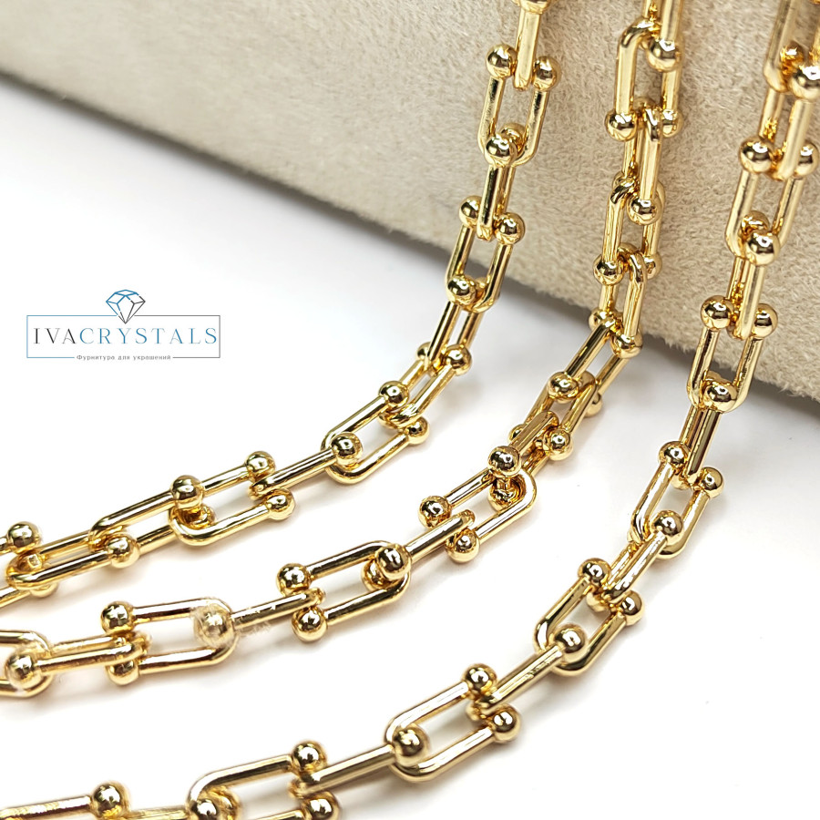 9х5 мм Цепь Тиффани, цвет Позолота, 20 см