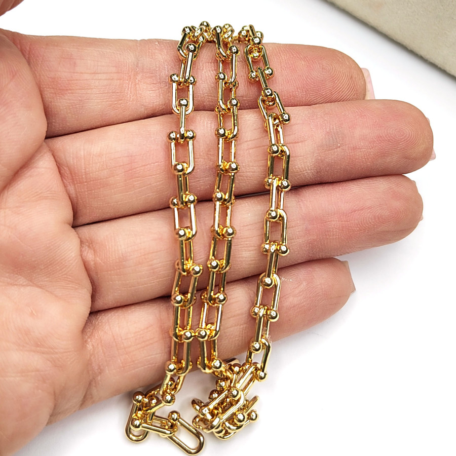 9х5 мм Цепь Тиффани, цвет Позолота, 20 см