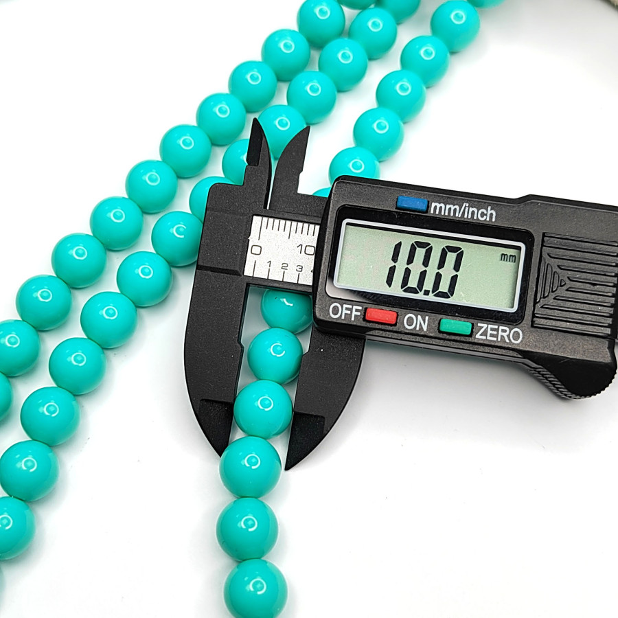 Майорка Стеклянный жемчуг цвет Мятный (зелёный), нить 40-41 см 10 мм