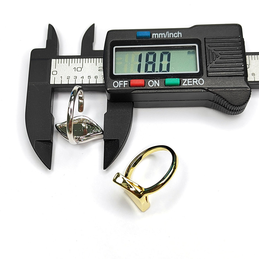 Кольцо глянцевое безразмерное, Ромбик 18х10 мм, штука