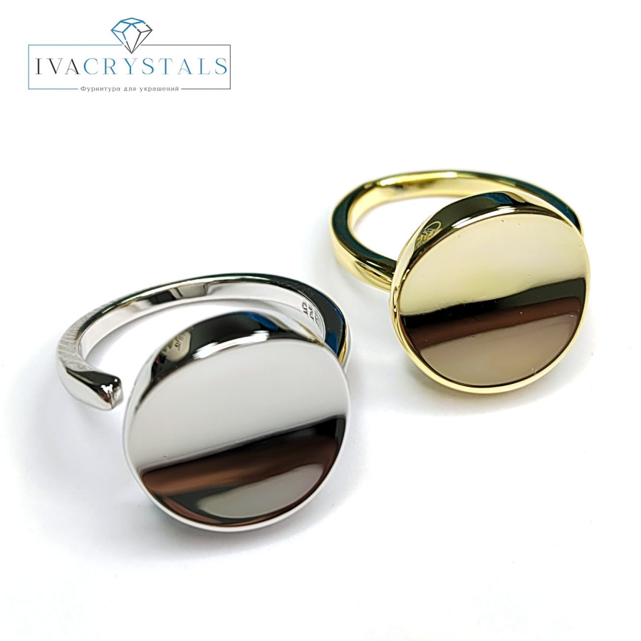 Кольцо глянцевое безразмерное, Круг 14 мм, штука