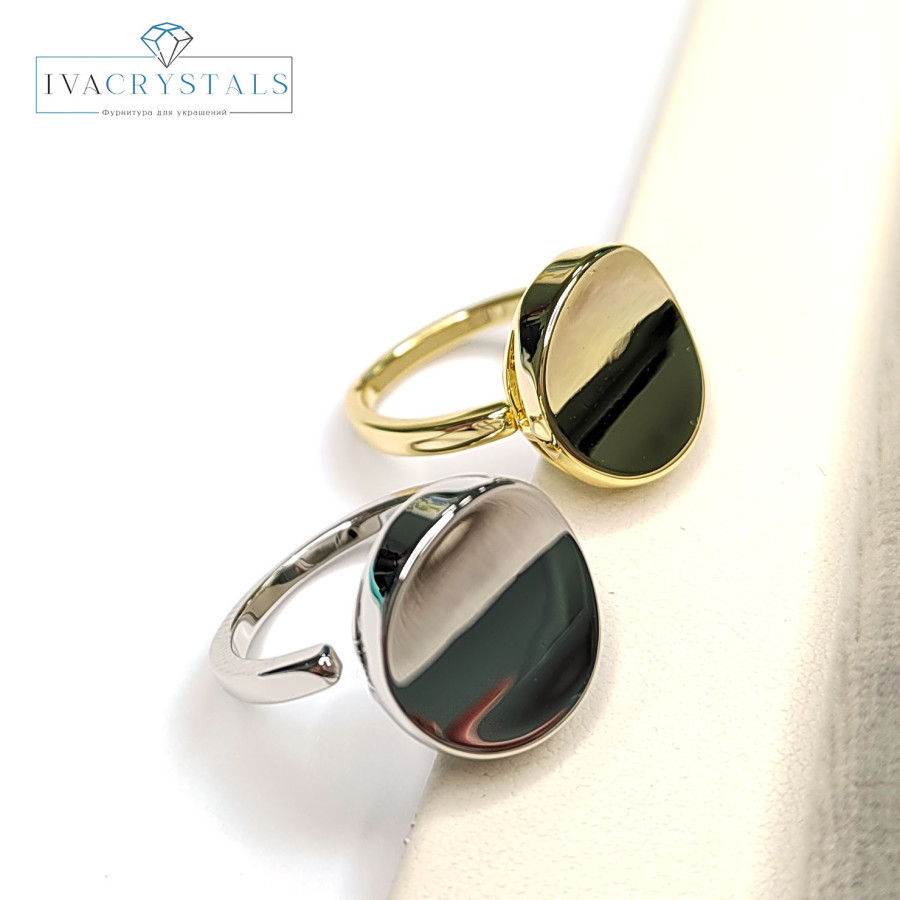 Кольцо глянцевое безразмерное, Круг 14 мм, штука