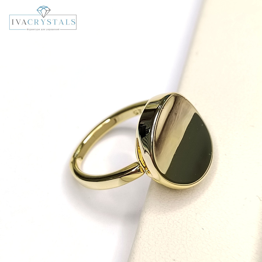 Кольцо глянцевое безразмерное, Круг 14 мм, штука Позолота