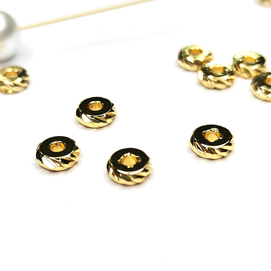 5,7х2 мм Разделительные бусины резные, 10 штук