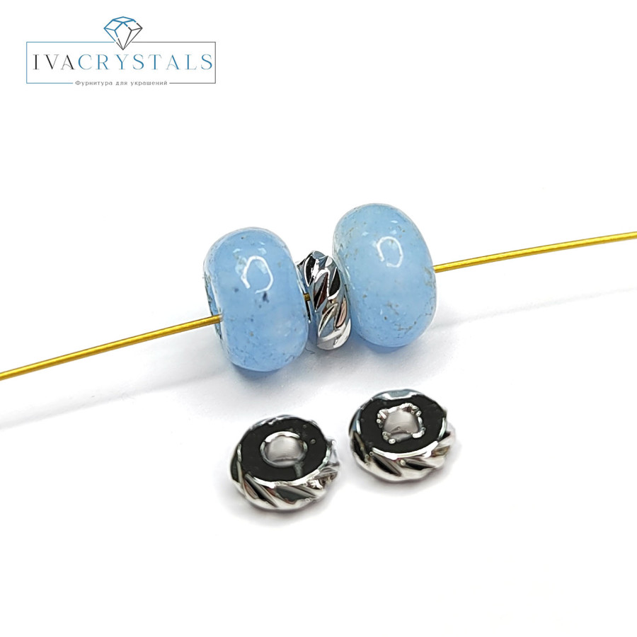 5,7х2 мм Разделительные бусины резные, 10 штук