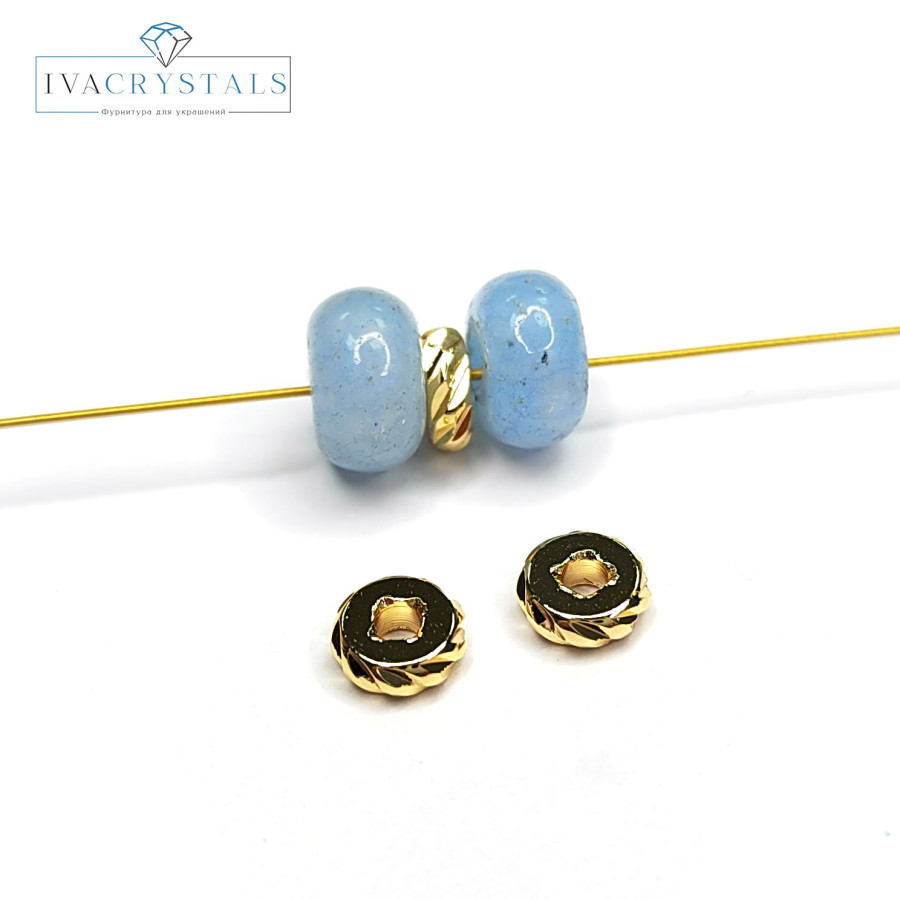 5,7х2 мм Разделительные бусины резные, 10 штук