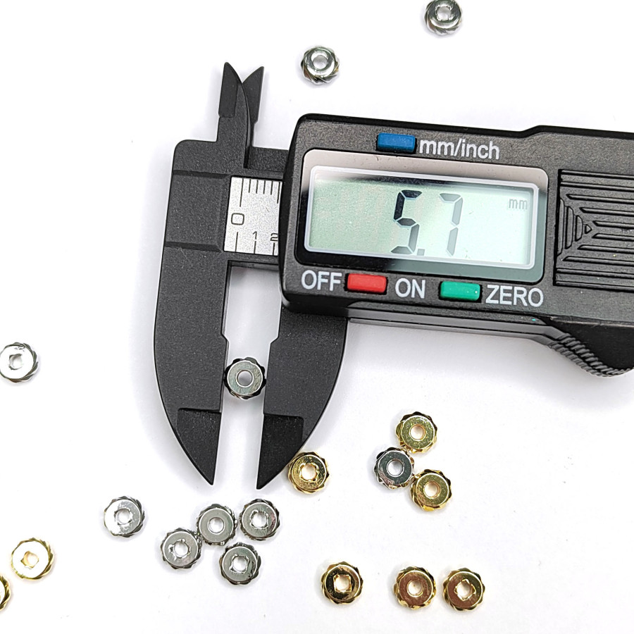 5,7х2 мм Разделительные бусины резные, 10 штук