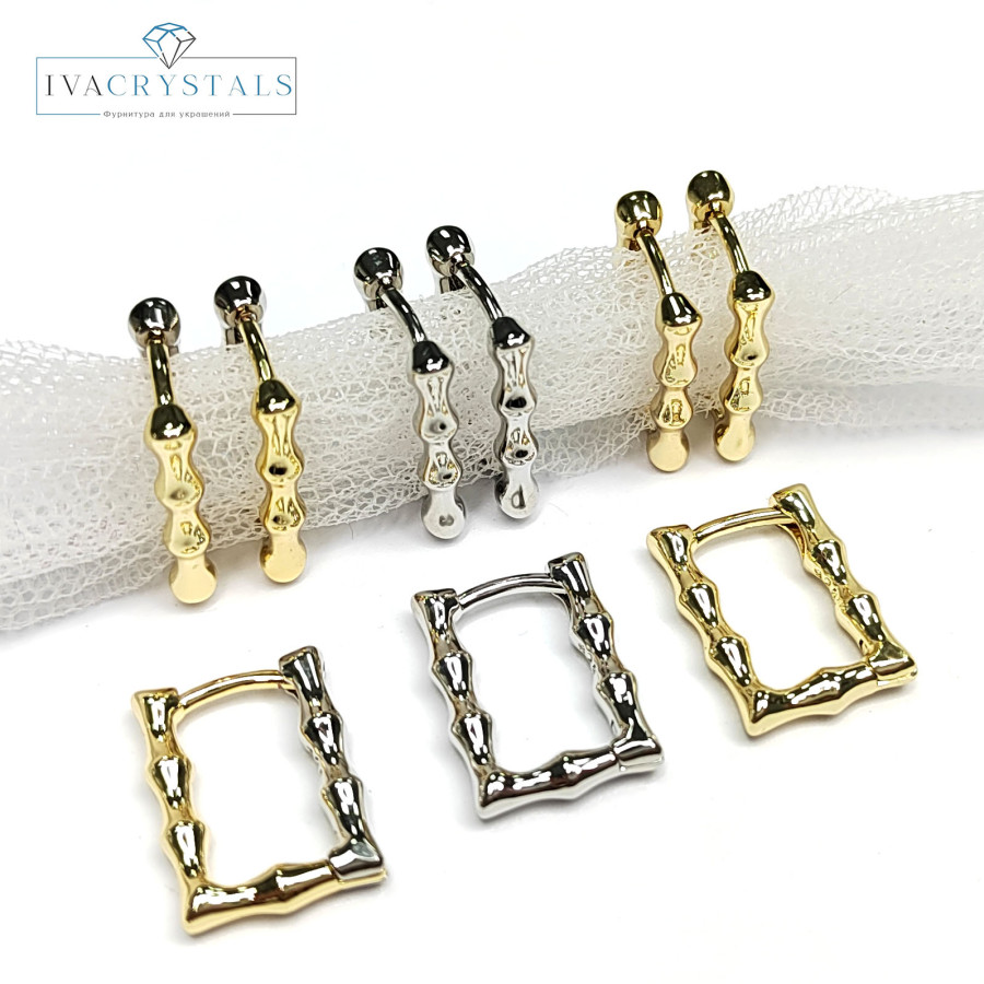 Швензы Конго прямоугольные Бамбук 16х12х3 мм, пара