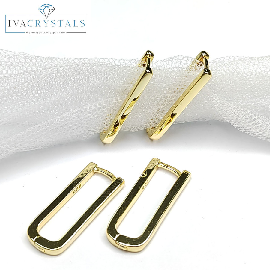 Швензы Конго Овалы 25х10х2,3 мм, пара покрытие Позолота