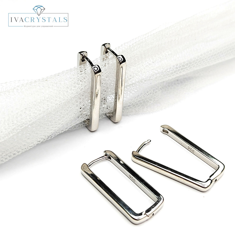 Швензы Конго Овалы 25х10х2,3 мм, пара покрытие Родий