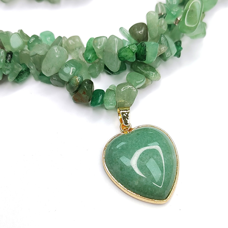 Крупная подвеска Сердце Нефрит 29х24 мм, покрытие Позолота, штука