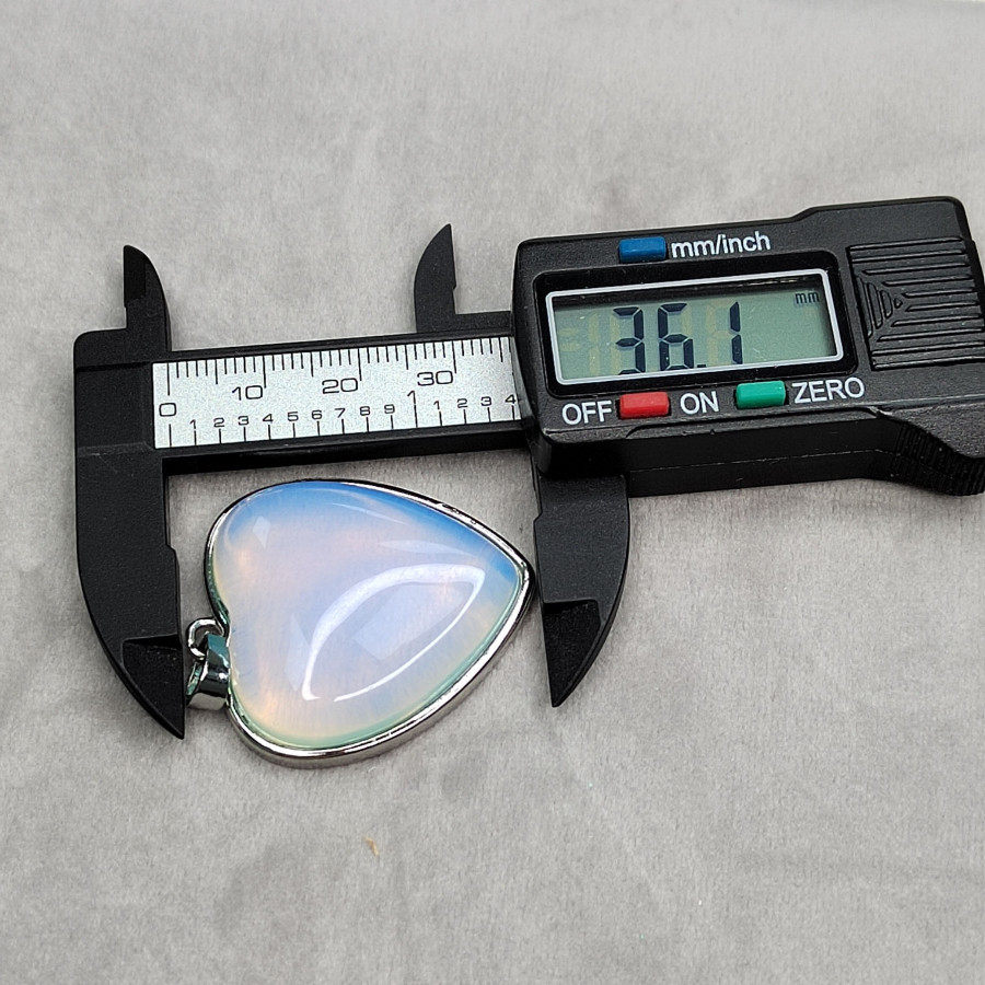 Крупная подвеска Сердце акриловое 34х32 мм, покрытие Родий, штука