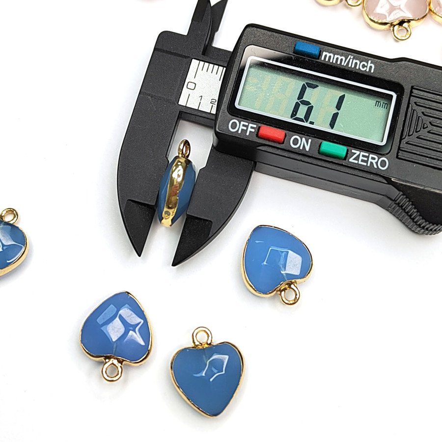 Подвеска Сердце кварц 17х14 мм, покрытие Позолота, штука