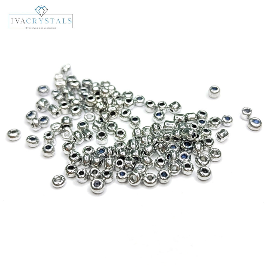 Бисер серебристый №10, Китай, 10 грамм