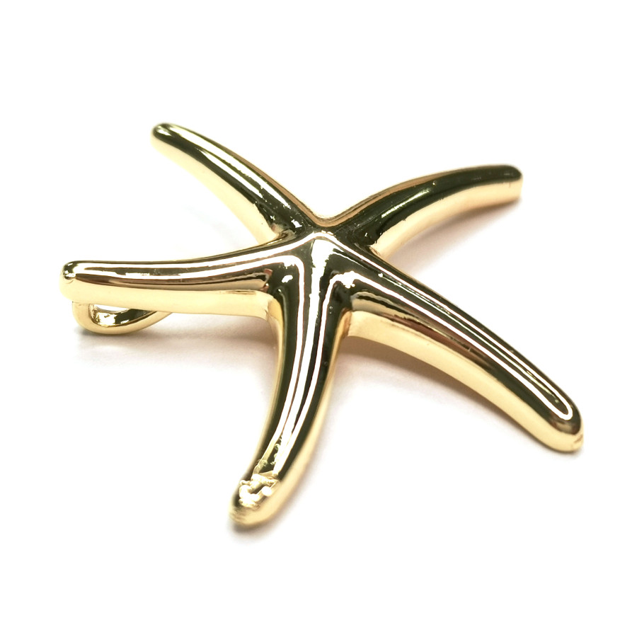 Крупная подвеска Морская звезда 36 мм, штука покрытие Позолотв