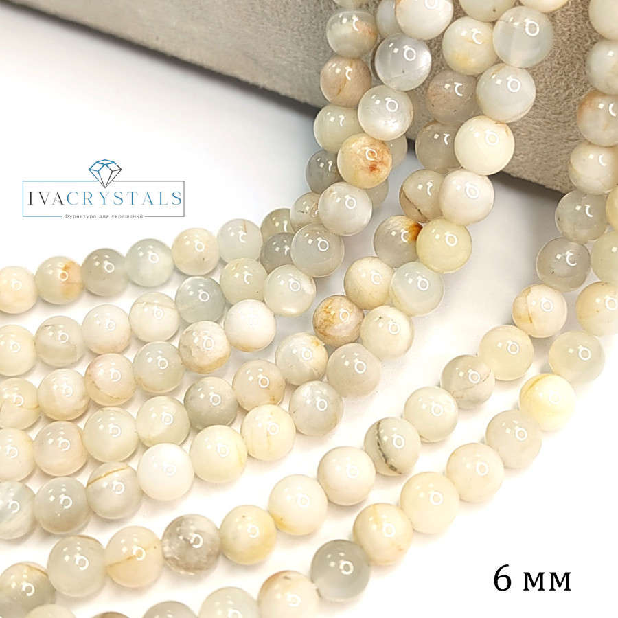 Солнечный камень натуральный 6 мм, нить 39-40 см