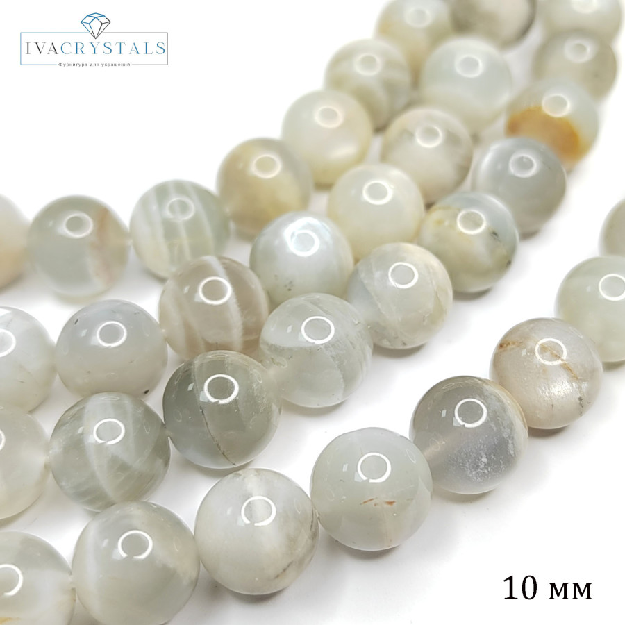 Солнечный камень натуральный 10 мм, нить 39 см