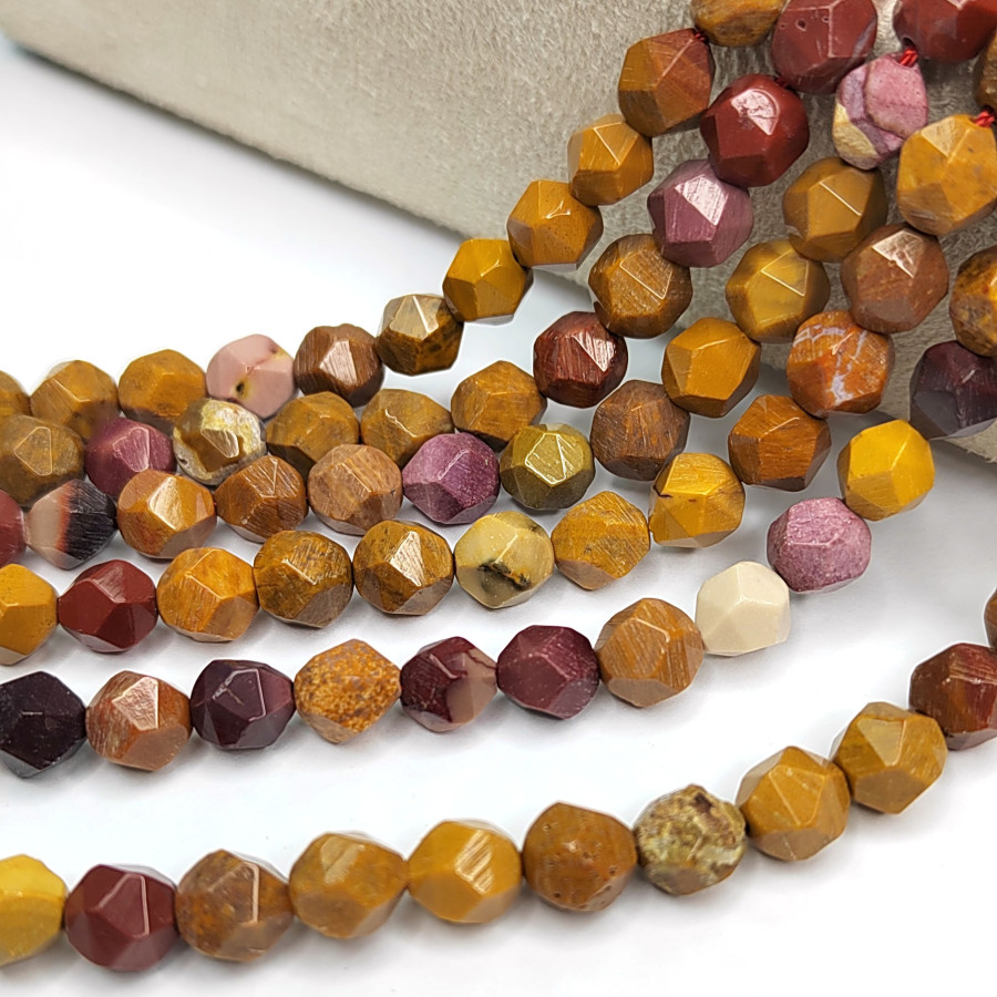 8 мм Яшма Мукаит, огранка, натуральный камень, НИТЬ 38 см