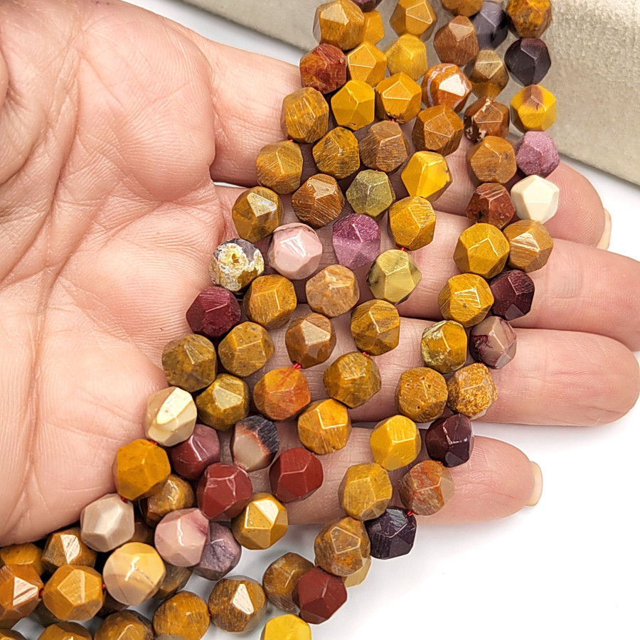 8 мм Яшма Мукаит, огранка, натуральный камень, НИТЬ 38 см