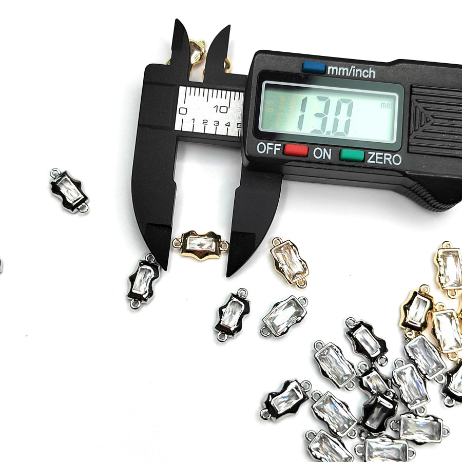 Коннектор с фианитом 13х7 мм, ШТУКА