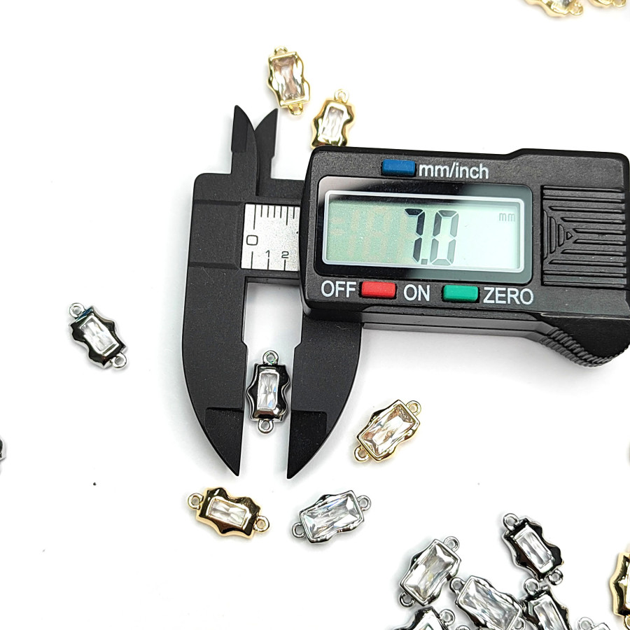 Коннектор с фианитом 13х7 мм, ШТУКА