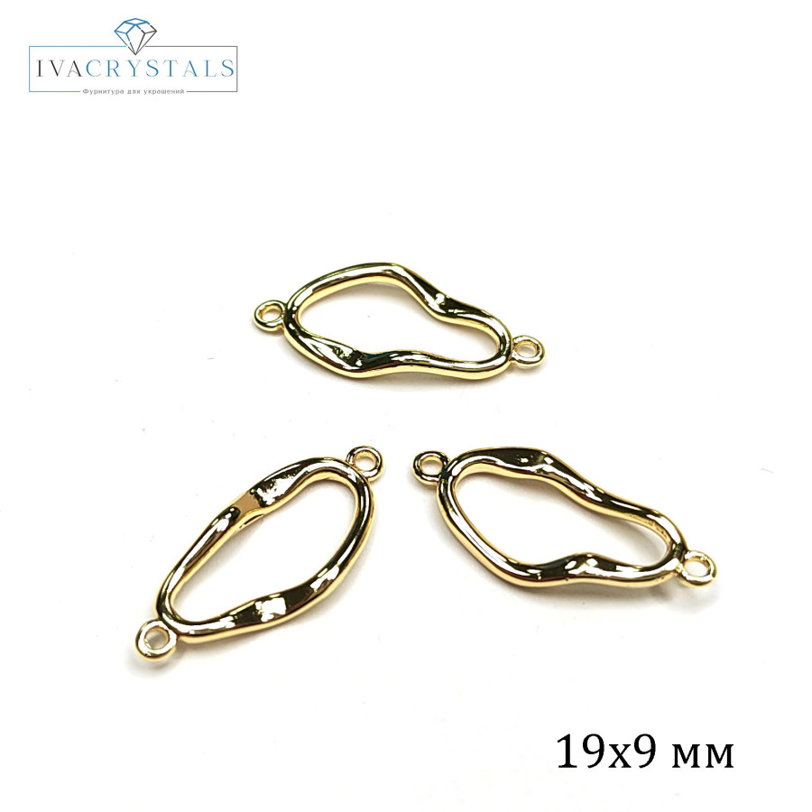 19х9 мм коннектор, штука покрытие Позолота