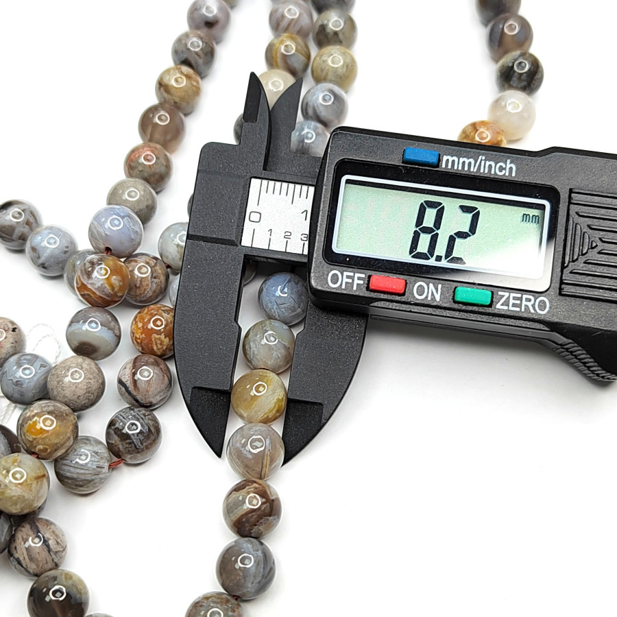 Агат бамбуковый натуральный, НИТЬ 39-40 см 8 мм