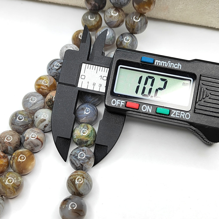 Агат бамбуковый натуральный, НИТЬ 39-40 см 10 мм