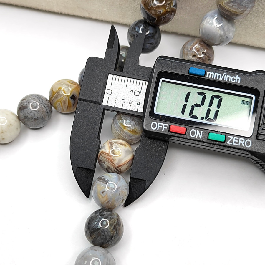 Агат бамбуковый натуральный, НИТЬ 39-40 см 12 мм