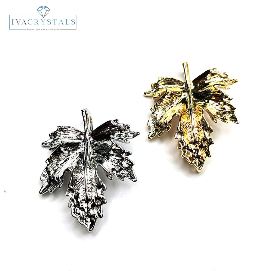 Подвеска - коннектор Лист кленовый 31х24 мм, штука