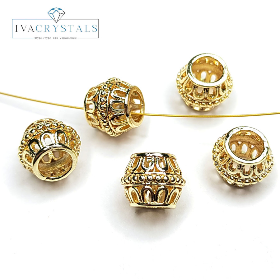 9х7,4 мм Разделительная бусина, ШТУКА покрытие Позолота